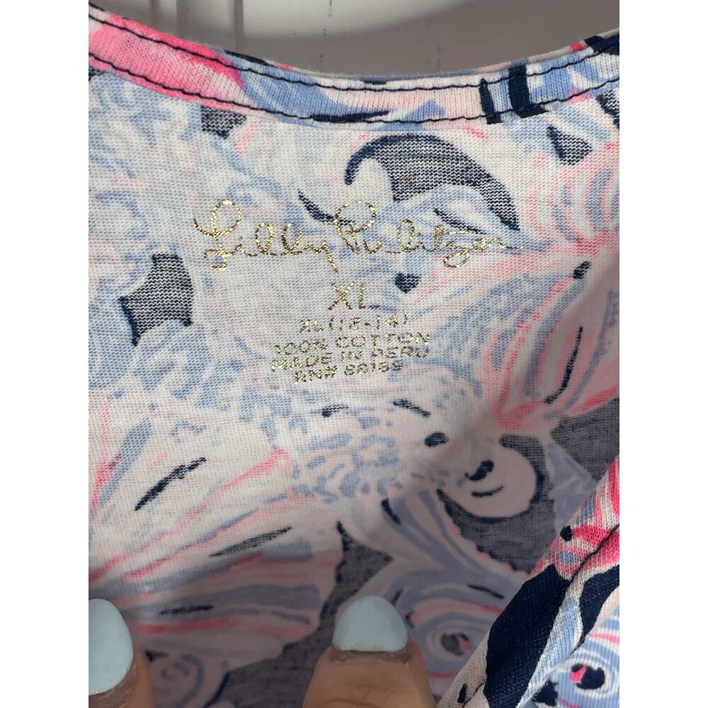Lilly Pulitzer Cady Romper Girls Size XL 12-14 100% Cotton Slub Beachy Colorful - Picture 5 of 8